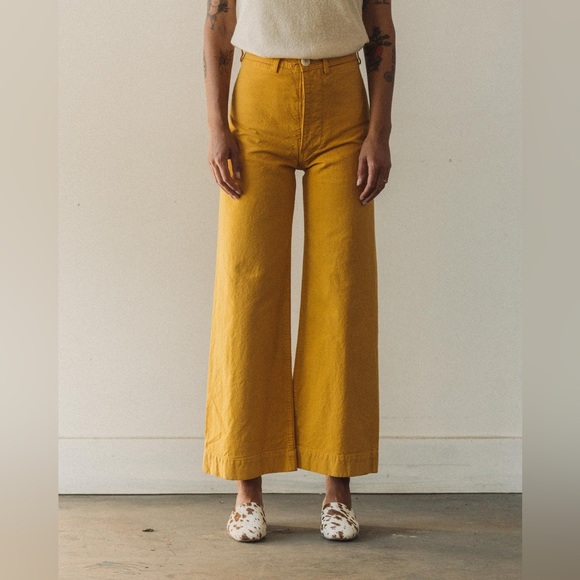 Jesse Kamm Pants - jesse kamm • sailor pants 0 xs caribbean gold wide leg high rise designer